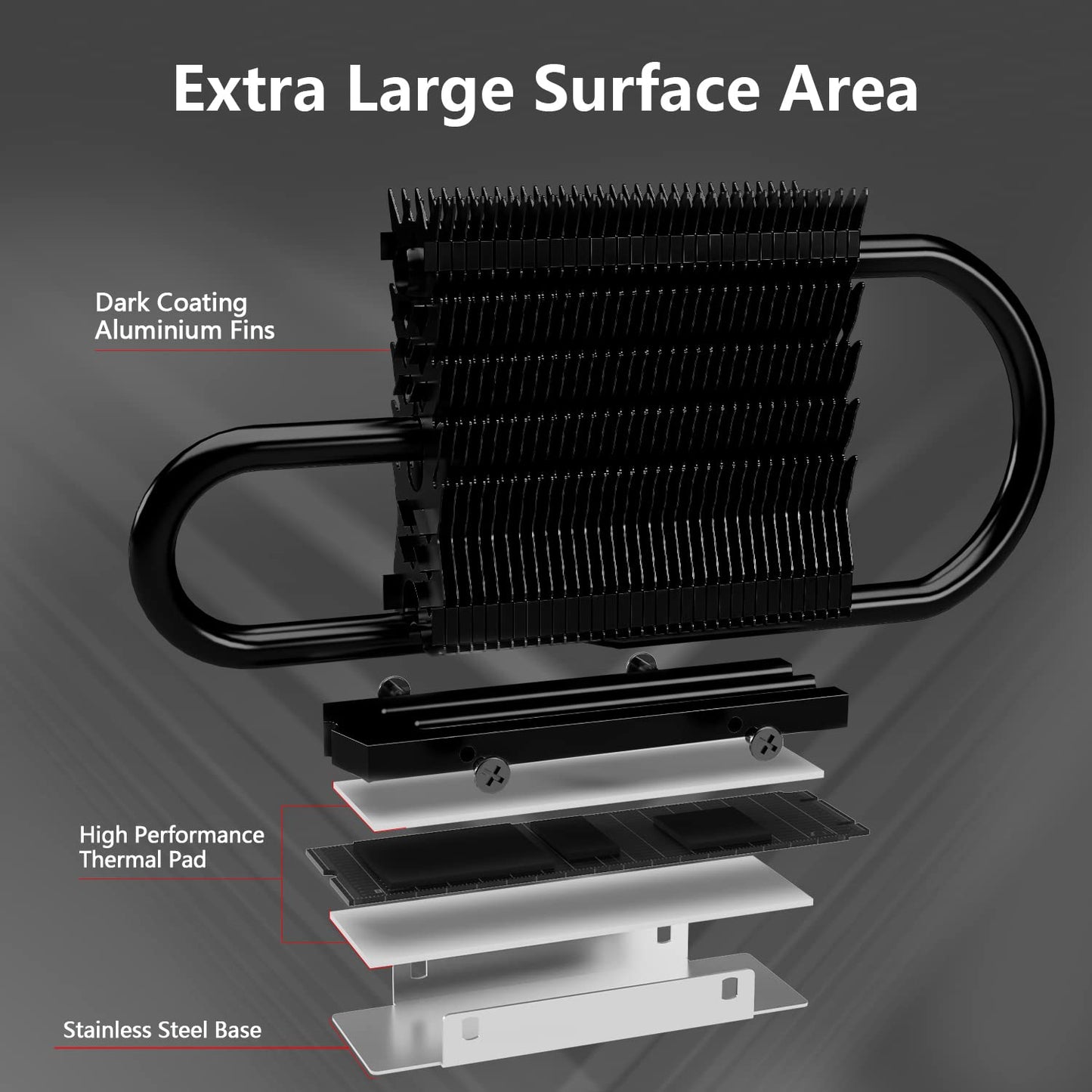 Thermalright HR-09 2280 PRO Black SSD heatsink, Double-Sided Heat Sink, with Thermal Silicone Pad for M.2 SSD PC and Computer,Desktop High Performance