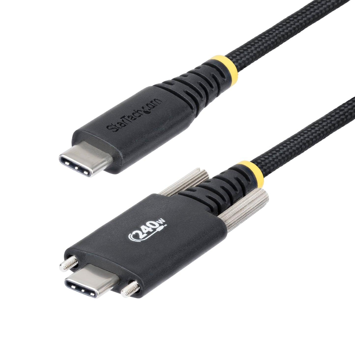 StarTech.com 6ft (2m) USB-C Charging Cable, Durable and Ultra-Flexible, Side Screw Locking, 240W (5A) PD EPR, USB 2.0 Laptop Charger Cable, USB-IF