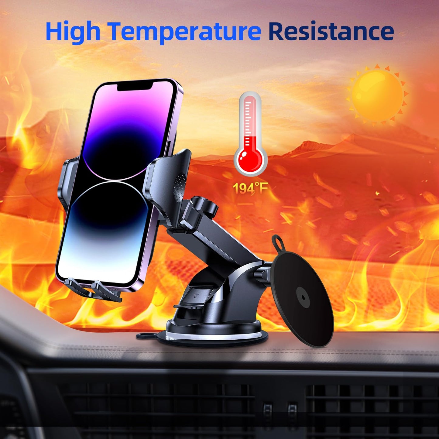 Dashboard Pad Mounting Disk for Suction Cup, 3.75” Large Plastic Extra Strong Adhesive Disc for Dash Windshield Holder, Camera GPS, Tablet, Car Phone