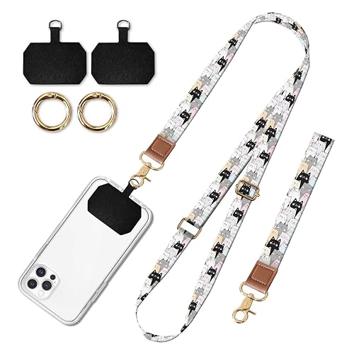 BeauBeast Cell Phone Lanyard Adjustable Crossbody Strap, Cute Universal Phone Neck Wristlet Wrist Strap Patch for Keys Case Accessories Cute Colorful