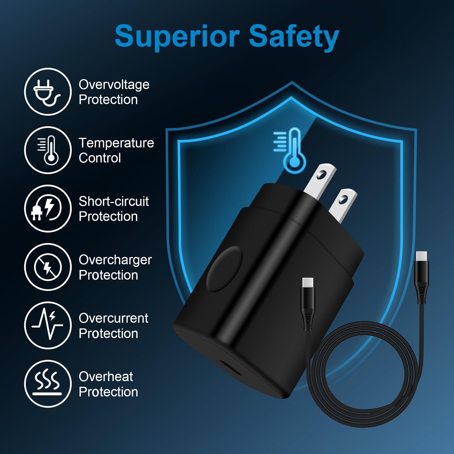 25W Super Fast Charger Type C Fast Charging for Samsung Galaxy S26 Ultra S26+ A17 A16 A54 5g A15 S25FE S24 A35 Z Fold7/Flip7 S23,USB C Charger Block