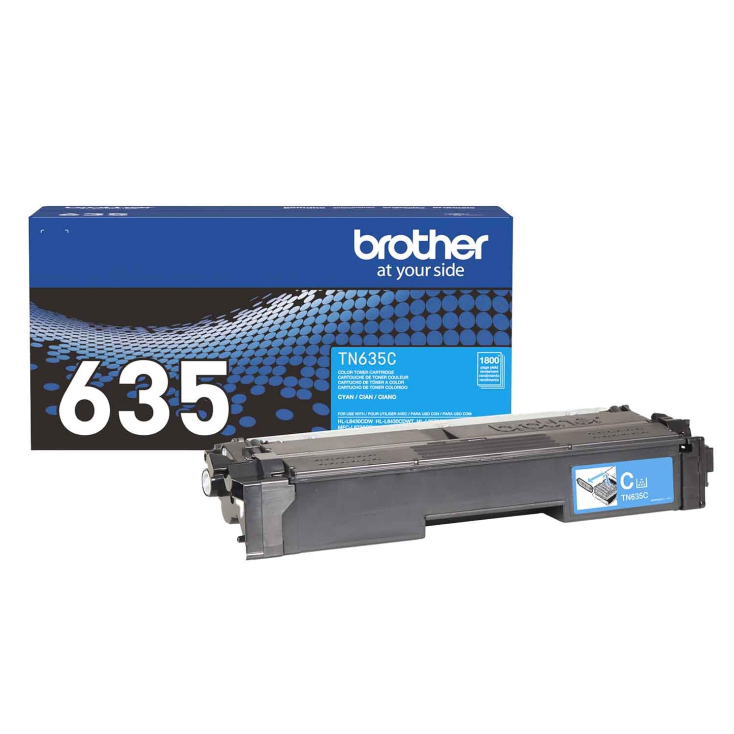 Brother Genuine TN635C Standard Yield Cyan Toner Cartridge, 1 Pack