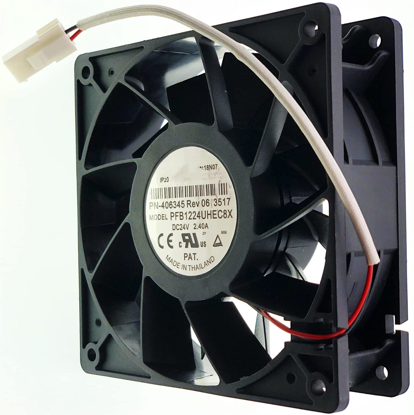 for PFB1224UHEC8X PN-406345 Rev 06 3517 Fan DC 24V 2.40A 12CM 120×120×38mm 5500RPM 2-Wire Cooling Fan