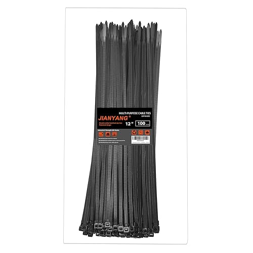 12 Inch Zip Ties Double Sided Toothed,100 LBS Tensile Strength Heavy Duty Cable Wire Ties With Self-Locking Adjustable More Durable Nylon Tie Wraps