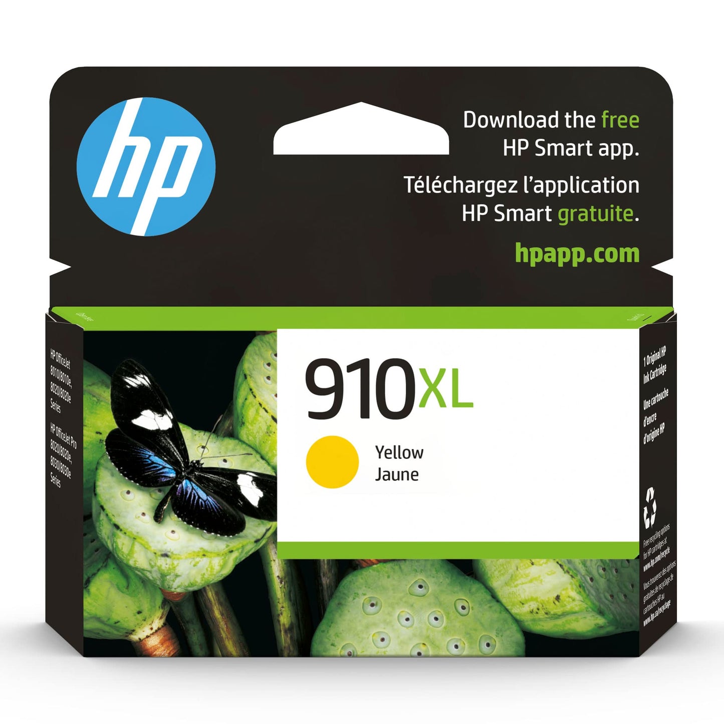 HP 910XL Yellow High-Yield Ink Cartridge | Works with OfficeJet 8010, 8020 Series, OfficeJet Pro 8020, 8030 Series | Eligible for Instant Ink |