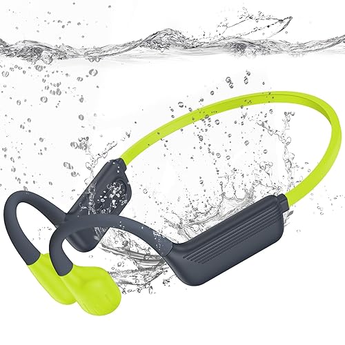 Liquid Silicone Swimming Headphones-Bone Conduction Headphones, IP68 Waterproof Underwater Earphones, LiteSurge Bluetooth Soft/Skin Open Ear Swim…