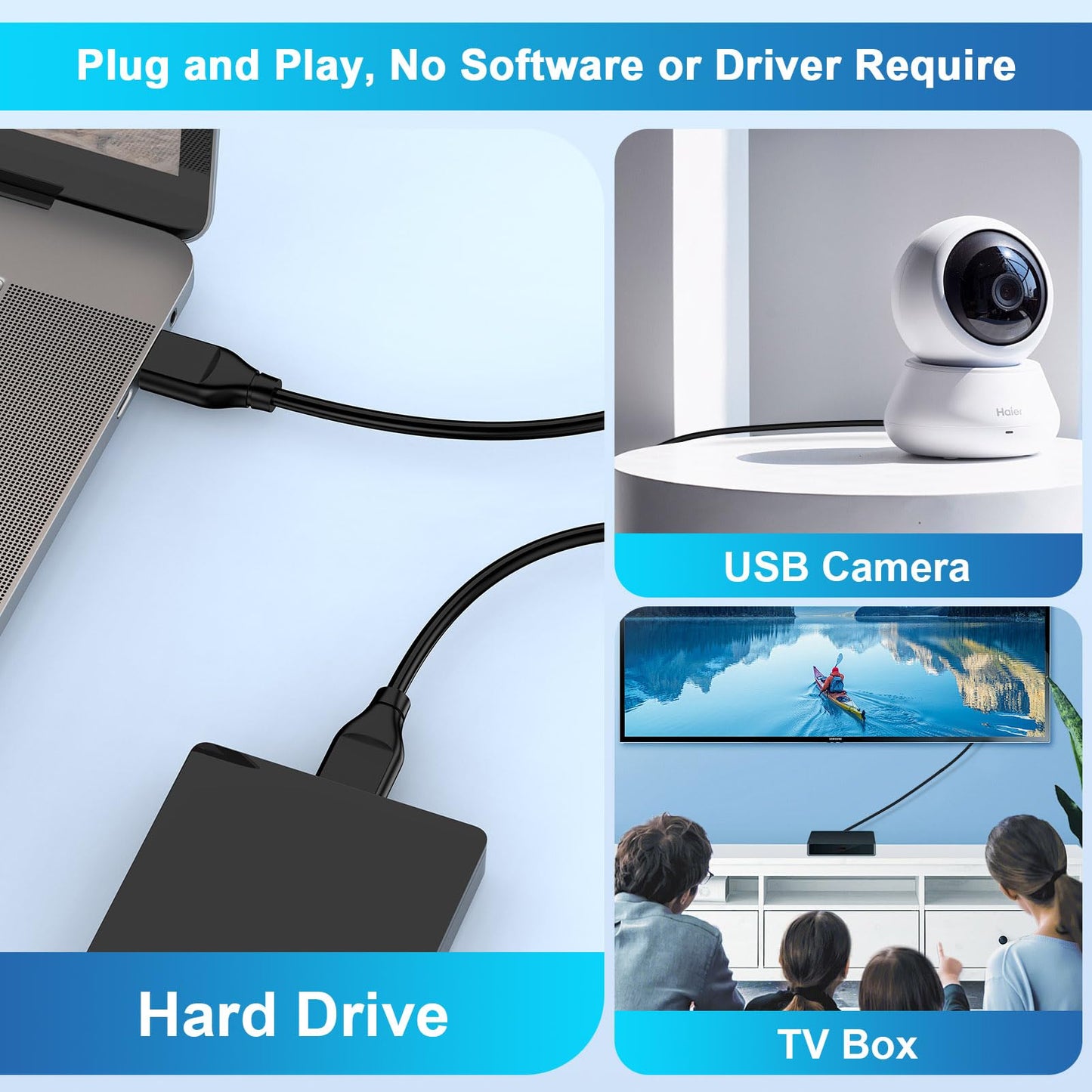 USB to USB Cable 6FT, USB A to USB A Cord Male to Male USB Cable USB A 3.0 A to A Male Cable Double Sided USB A Data Transfer Cord for Computer PC