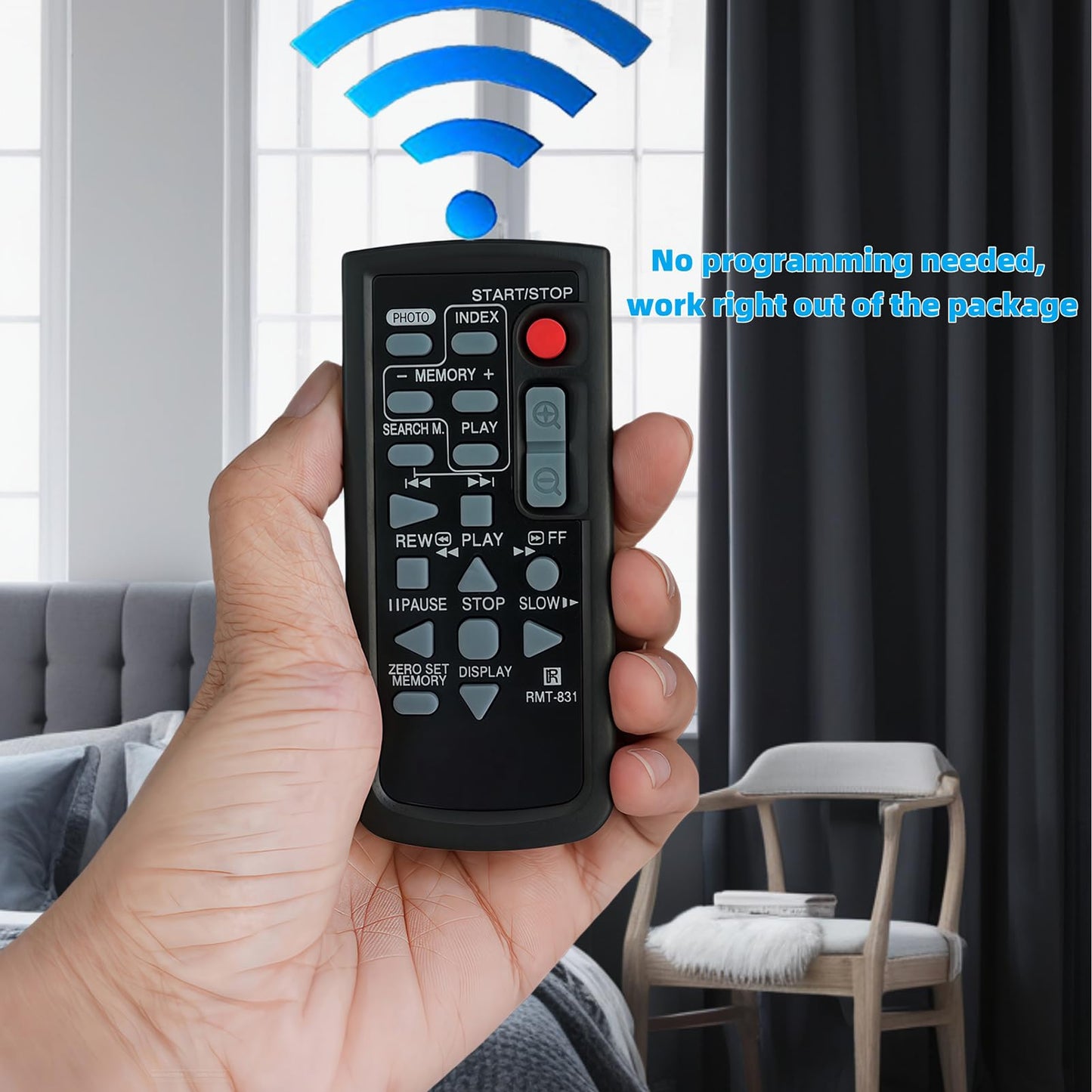 Replacement Remote Control RMT-831 (147849541) Compatible for Sony DCR Series DCR-HC20 DCR-IP1 CCD-TRV138 DCR-HC21 DCR-IP1E CCD-TRV338 DCR-HC30
