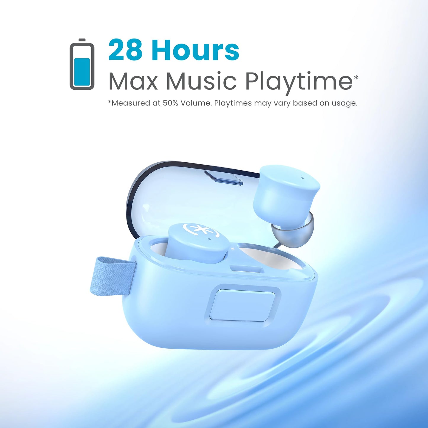 Speck Gemtones Wireless Earbuds for iPhone and Android, Bluetooth 5.3 Headphones with 28 Hour Battery Life, USB-C Charging, Two-Year Warranty…