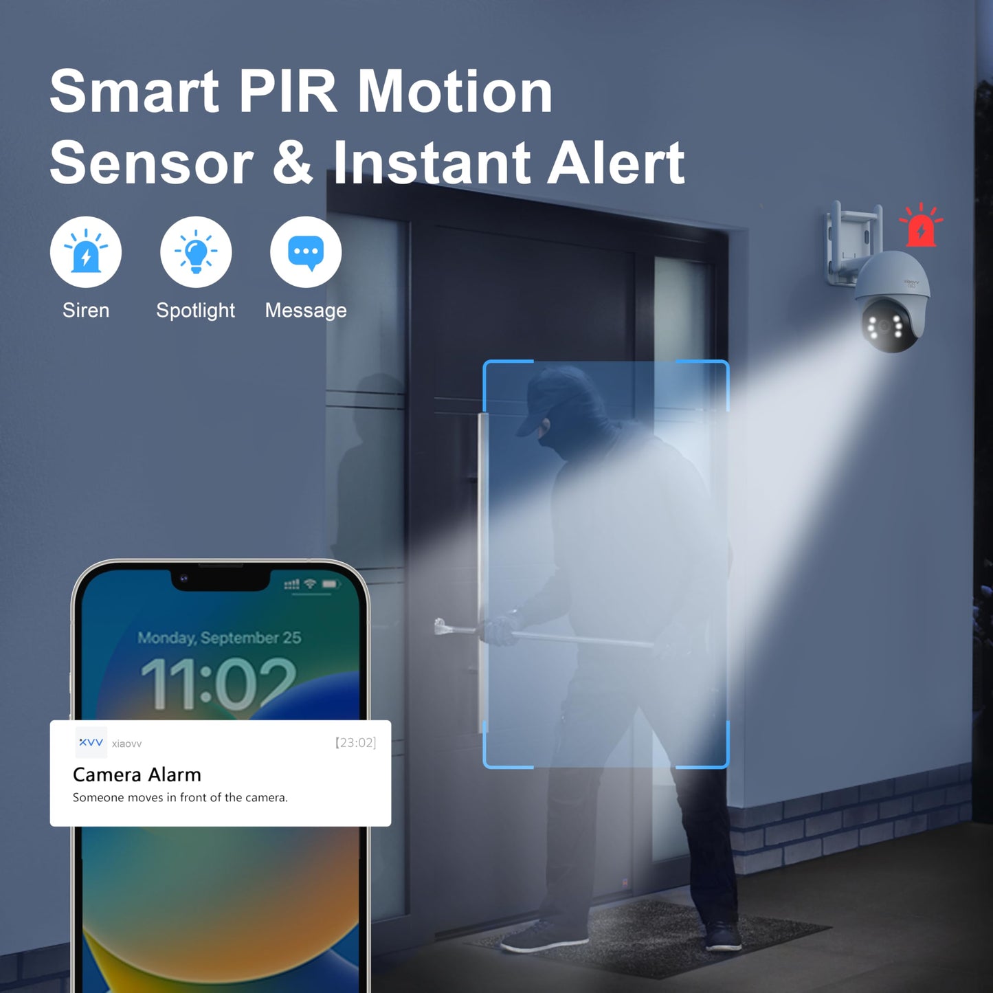bizv 4G LTE Outdoor Cellular Security Camera Wireless,Pan Tilt 360°View Spotlight,2K Night Vision,2 Way Talk,PIR Motion Sensor,No WiFi,Clear Starlight