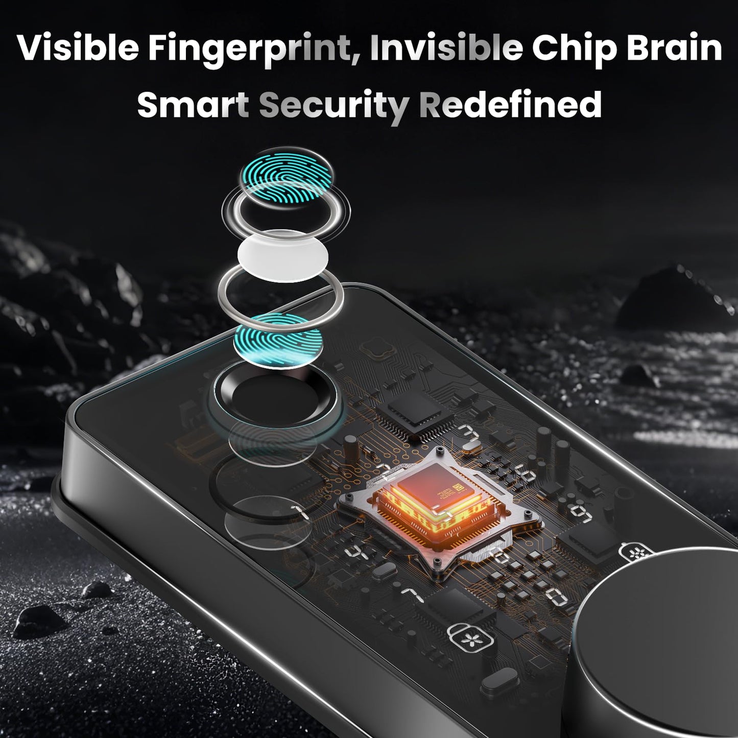 Smart Lock with Handles, Fingerprint Door Lock App Control, Keyless Entry Door Lock Set, Electronic Keypad Deadbolt, Auto & One Touch Lock, Easy