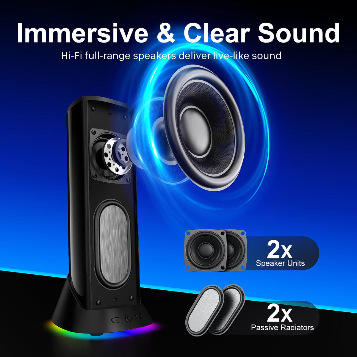 Nylavee Computer Speakers, Plug-and-Play PC Speakers for Desktop & Laptop