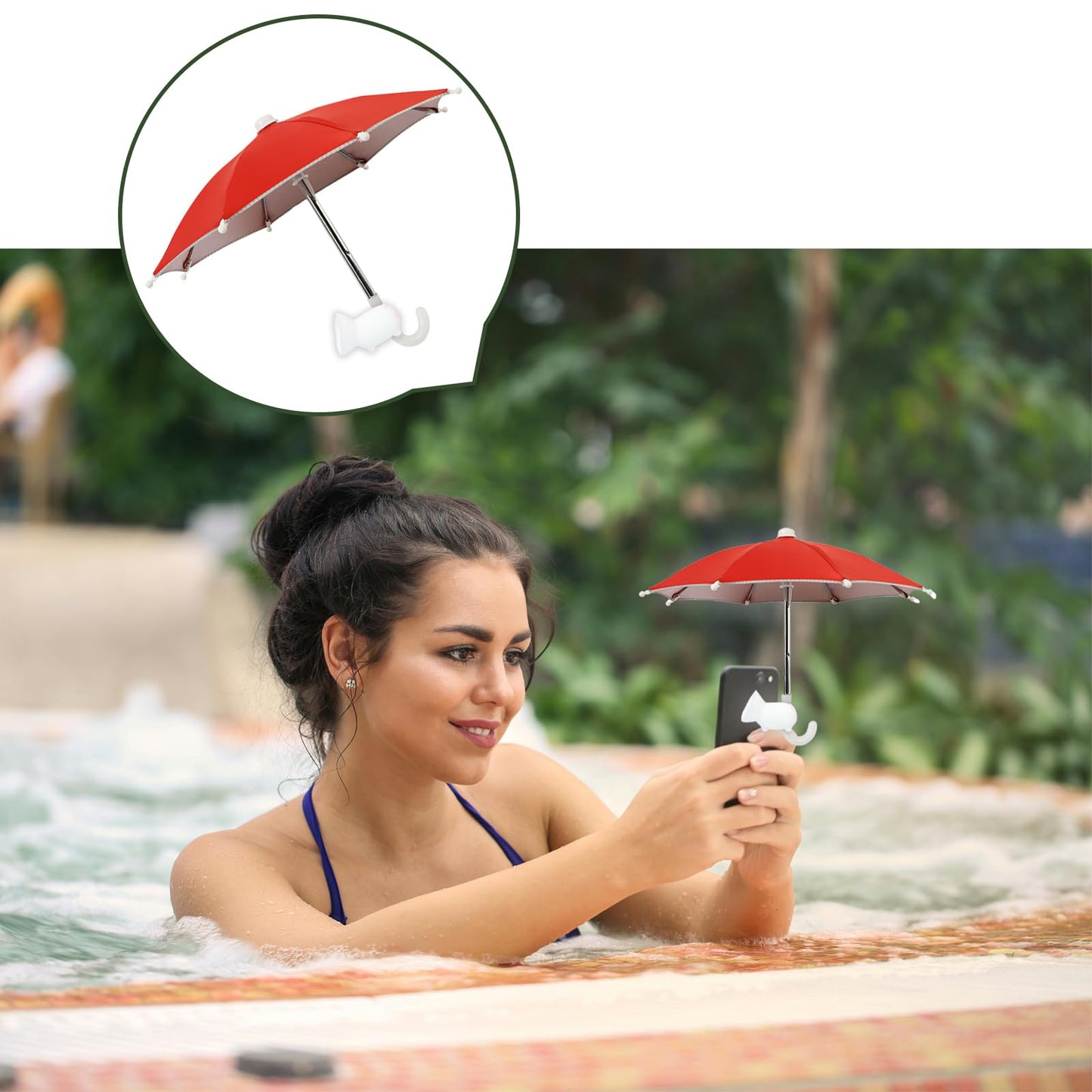 Wzttdm 6Pcs Phone Umbrella, Sun Shade with Suction Cup Stand, Outdoor Mobile Holder with Adjustable Piggy Suction Cup