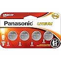 Panasonic CR2016 3.0 Volt Long Lasting Lithium Coin Cell Batteries in Child Resistant, Standards Based Packaging, 4 Pack