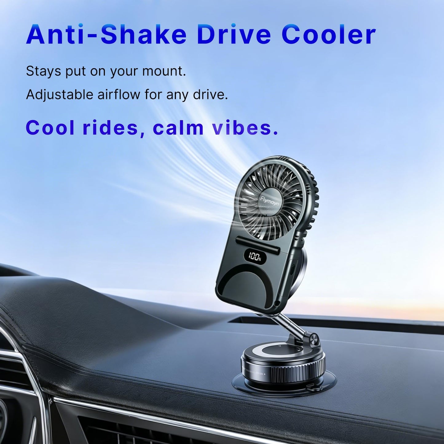 FoldMag Portable Rechargeable Mini Fan, HandHeld Personal Travel Fan, 5-Speed Magnetic Foldable 180° Neck Fan, Desk & Tabletop Fan, Digital Display