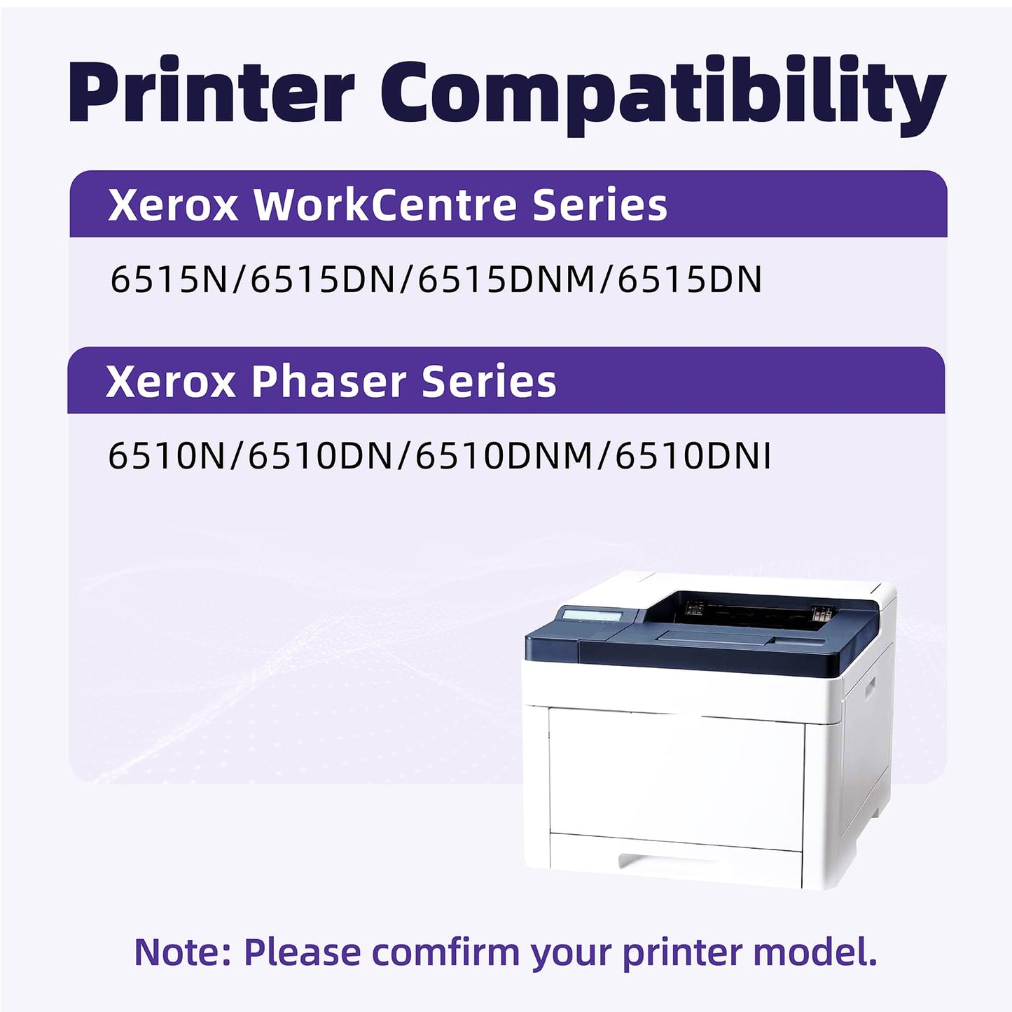 Ioffix 6510 Compatible Toner Cartridge 6510 6515 106R03477 106R03478 106R03479 106R03480 Compatible with Xerox Phaser 6510, WorkCentre 6515 High Yield