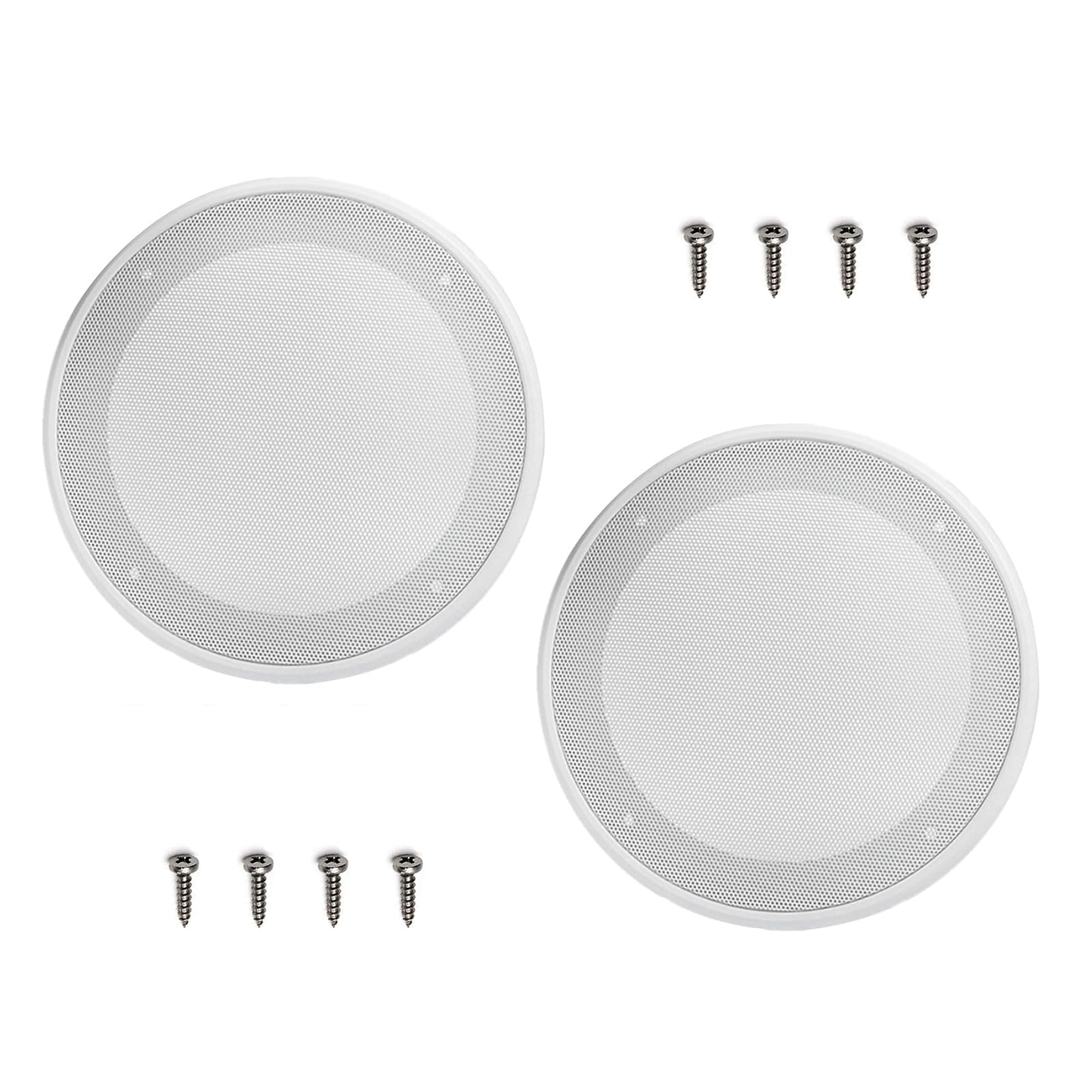 SYCZIOHU 2-Pack 8 Inch Round Ceiling Speaker Grilles White Decorative Mesh Cover with Screws for Home Speaker Protector Decorative Cover