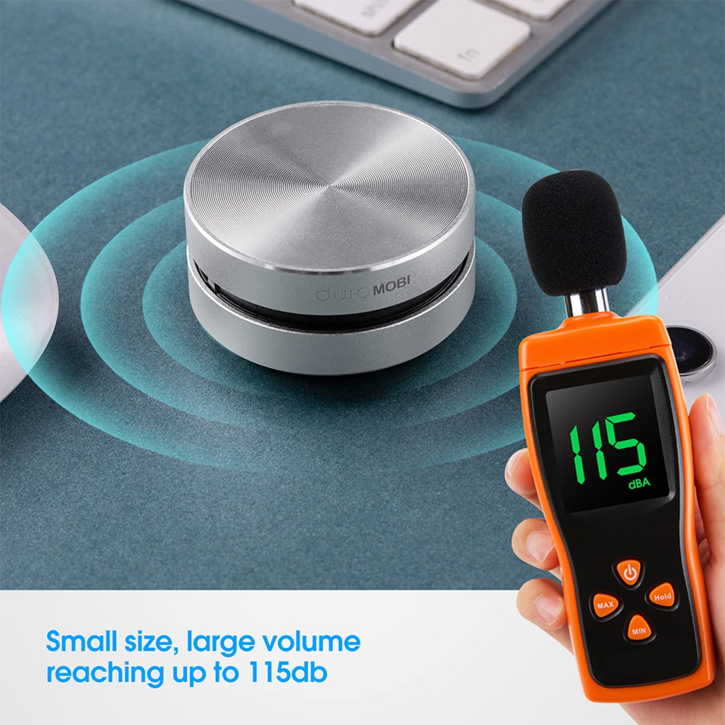 Henniu Bone Conduction Speakers, Wireless 2 Pack Mini Portable Loud Stereo Sound Built-in Mic (Silver-2pcs)