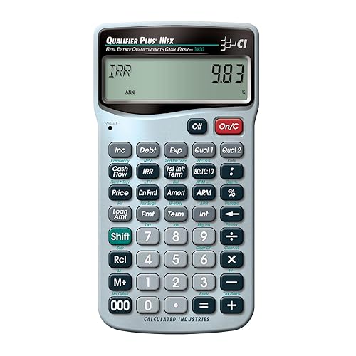 Calculated Industries 3430 Qualifier Plus IIIfx Advanced Real Estate Mortgage Finance Calculator | Clearly-Labeled Keys | Buyer Pre-Qualifying |