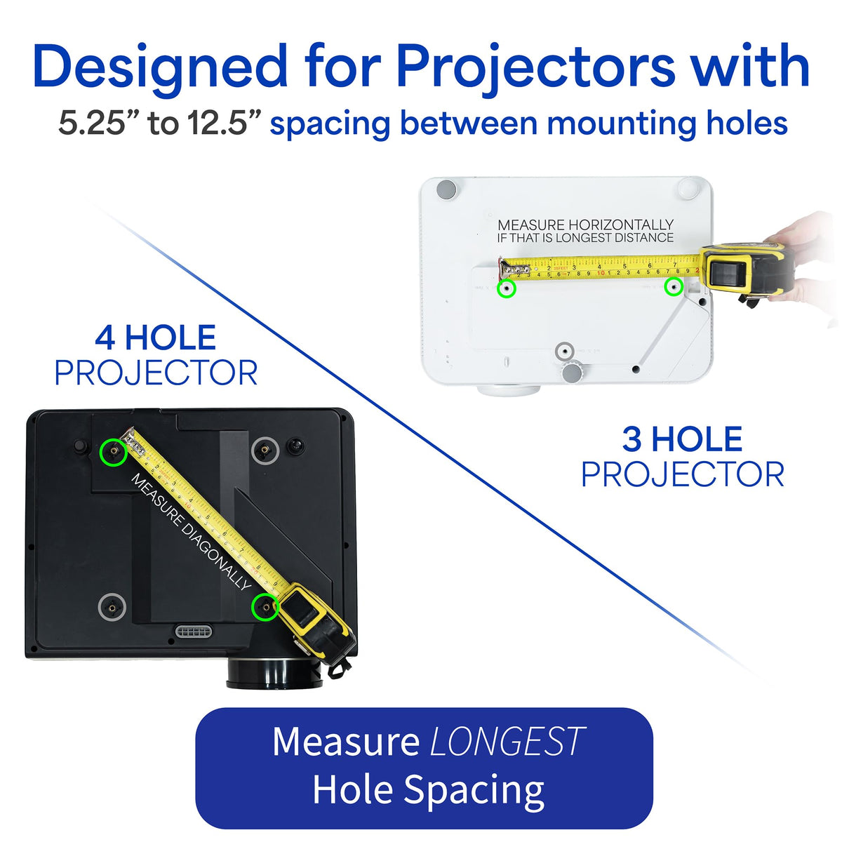 VIVO Black Extending Adjustable Ceiling Projector Mount, MOUNT-VP02B