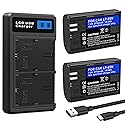 2Pcs LP-E6N Battery, Dual Slot Charger Box Compatible for Canon EOS R7, R6, R5, R, 6D Mark II, 5D Mark IV, 5D Mark III, 5DS, 5DS R, 5D Mark II, 80D