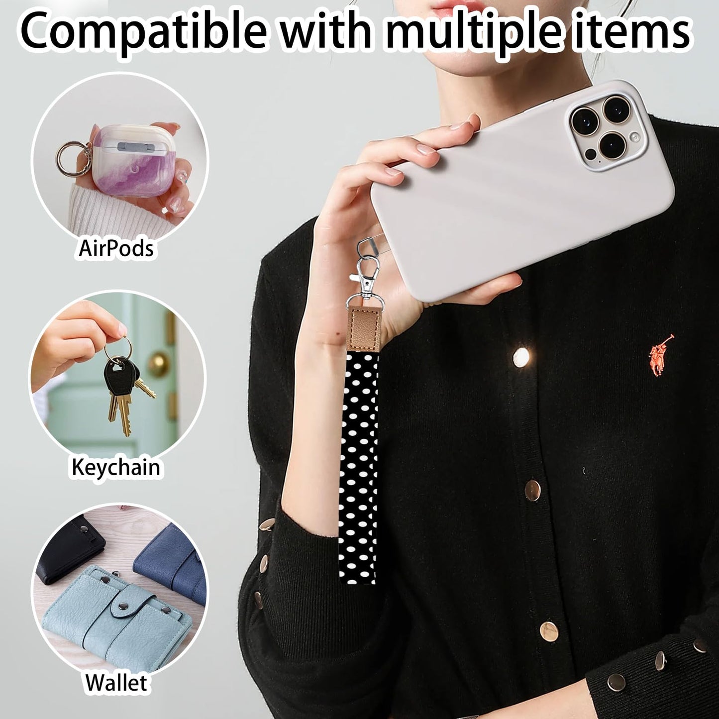 ZSYTZL 2 Pack Phone Lanyard with 2 Tether Tab, Cute Neck Wrist Straps for Phone Wallet ID Badge Keychain, Compatible with Most Smartphones