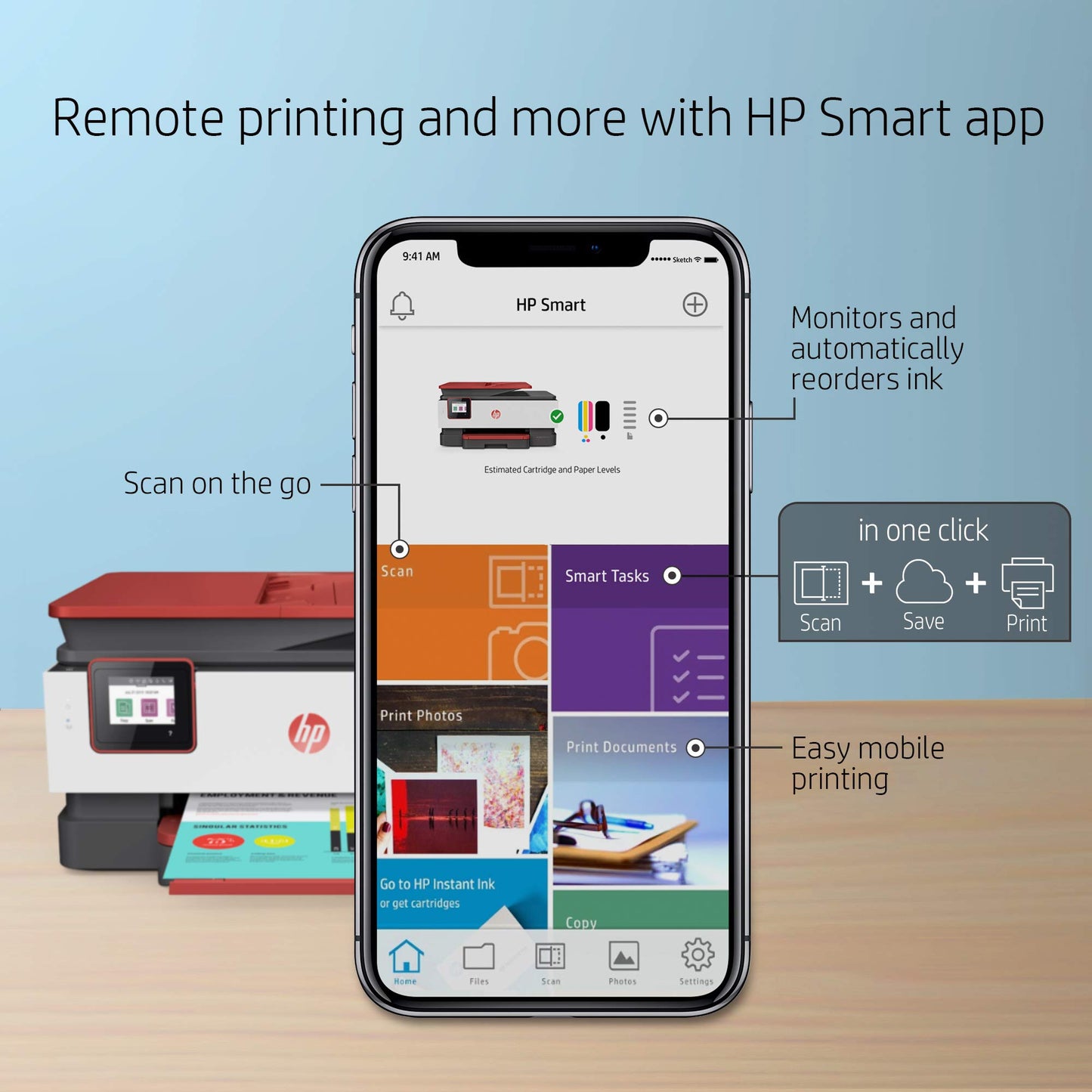 HP OfficeJet Pro 8035e Wireless Color All-in-One Printer (Coral) with up to 12 Months Instant Ink (1L0H8A) (Renewed Premium)