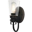 Westinghouse Lighting 6574500 Ashton One-Light Indoor Wall Fixture, Black-Bronze Finish with Highlights and Clear Seeded Glass