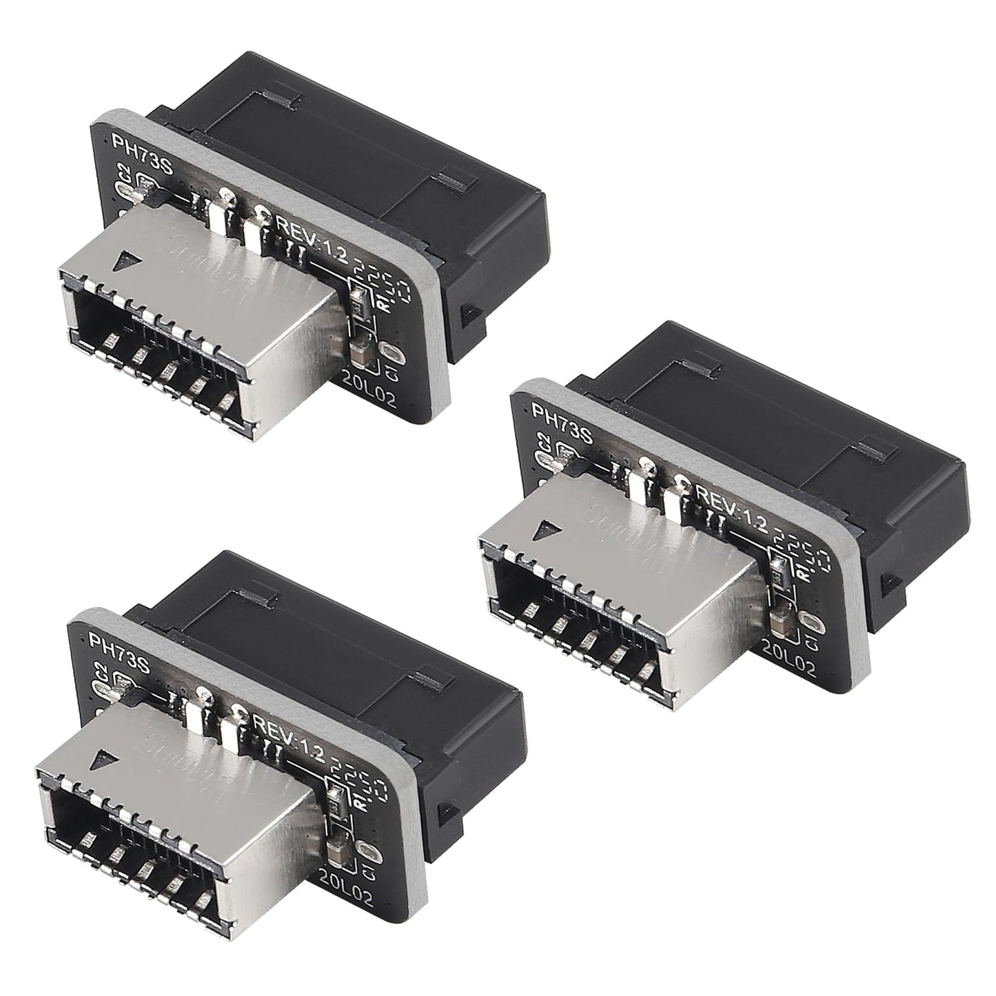 XIITIA 3pcs Vertical USB C Header Adapter, USB Front Panel Adapter, USB 3.1 Key-A Type-E to USB 3.0 20Pin Header Converter for Type C Motherboard