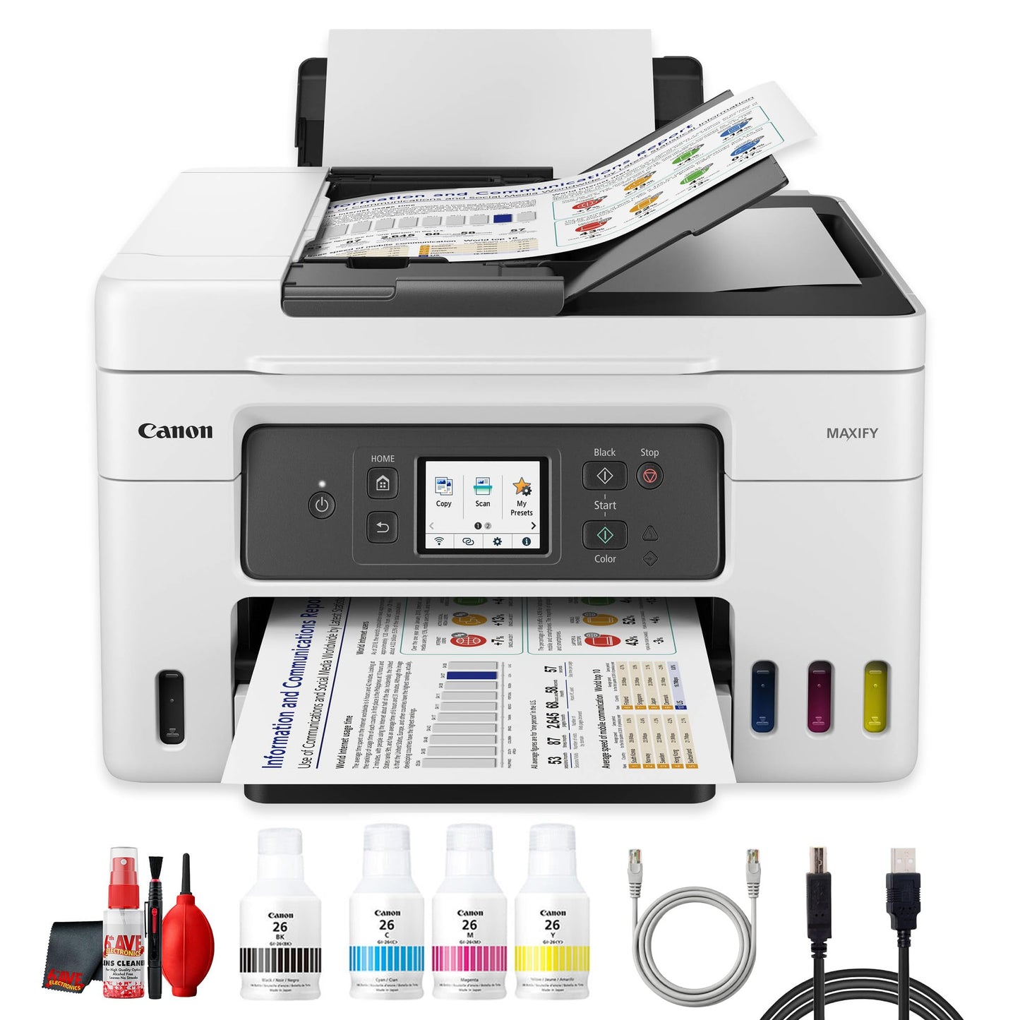 Canon MAXIFY GX4020 All-in-One Printer with 2-Years Ink Included for Home Office, Small Business, Labels and Efficient Wireless Printing (5779C002) +
