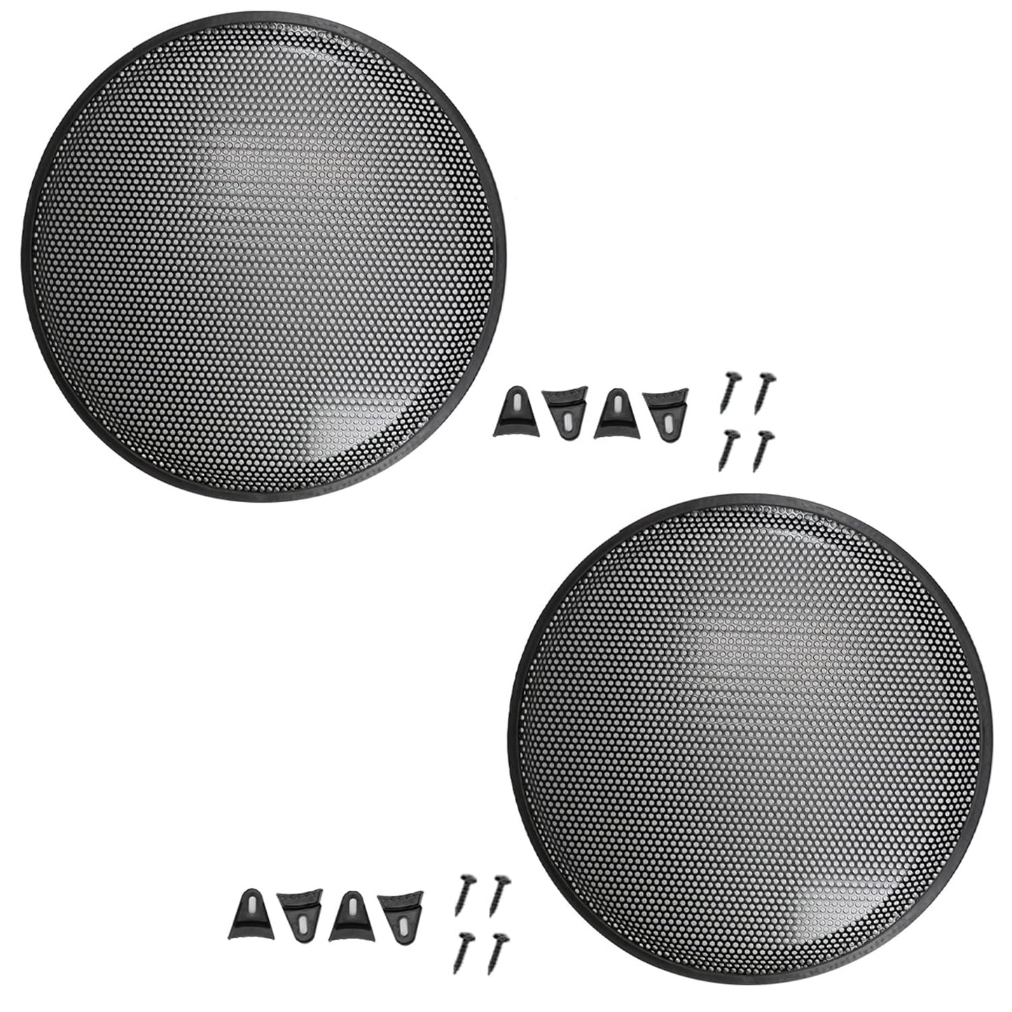 Fielect 2Pcs 15 inch Speaker Grill Cover Car Audio Speaker SubWoofer Grill Speaker Covers Waffle Grill Cover Guard Protector Grille Black