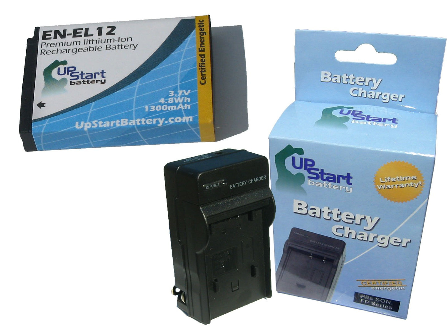 Upstart Battery EN-EL12 MH-65 Replacement Battery and AC/DC Dual Charger for Nikon Coolpix Digital Cameras