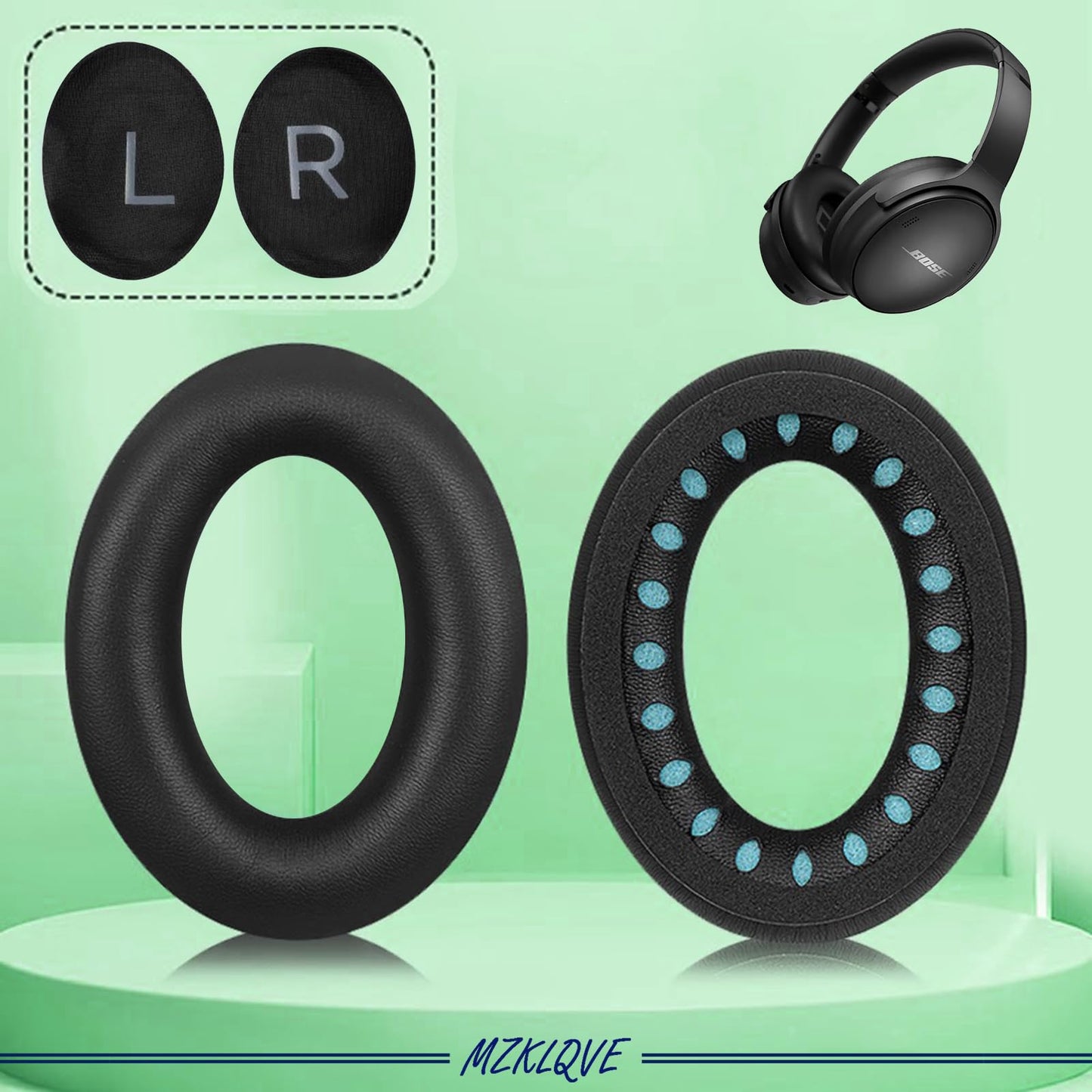QC45 Ear Pads - Replacement for Bose QuietComfort 45, QC SE Headphones (Black)
