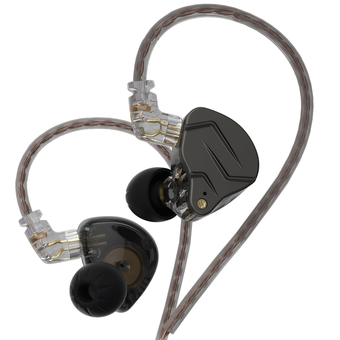 erjigo KZ ZSN Pro Dynamic Hybrid Dual Driver in Ear Earphones Detachable Tangle-Free Cable Musicians in-Ear Earbuds Headphones (Gray Without Mic)