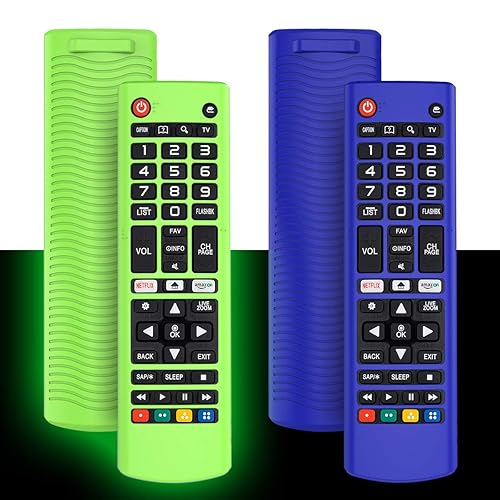 2Pack Silicone Case for LG AKB75095307 AKB75375604 AKB74915305 Remote, Alquar Shockproof Anti-Lost Remote Cover Holder Skin Sleeve Protector for LG