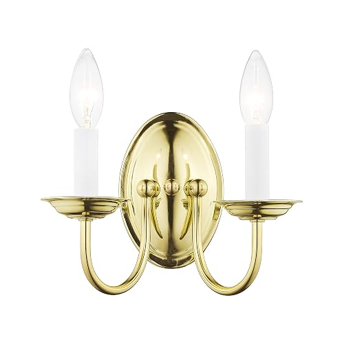 Livex Lighting 4152-02 Home Basics 2 Light Polished Brass Wall Sconce