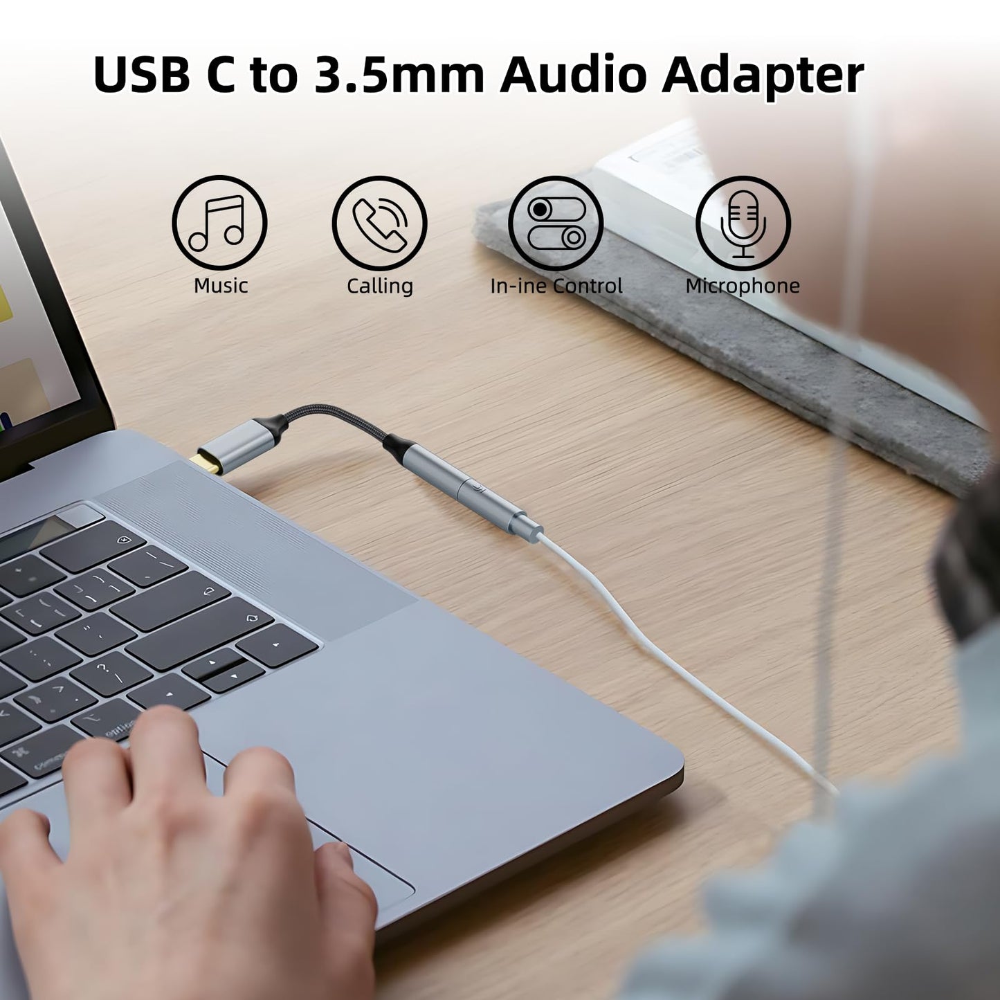 Welldiea USB-C to 3.5mm Headphone Jack Adapter, Type-C to 3.5mm Aux Adapter Compatible with iPhone 17 Pro Max/17 Pro, 16/15 Pro Max, 16/15 Pro, Galaxy