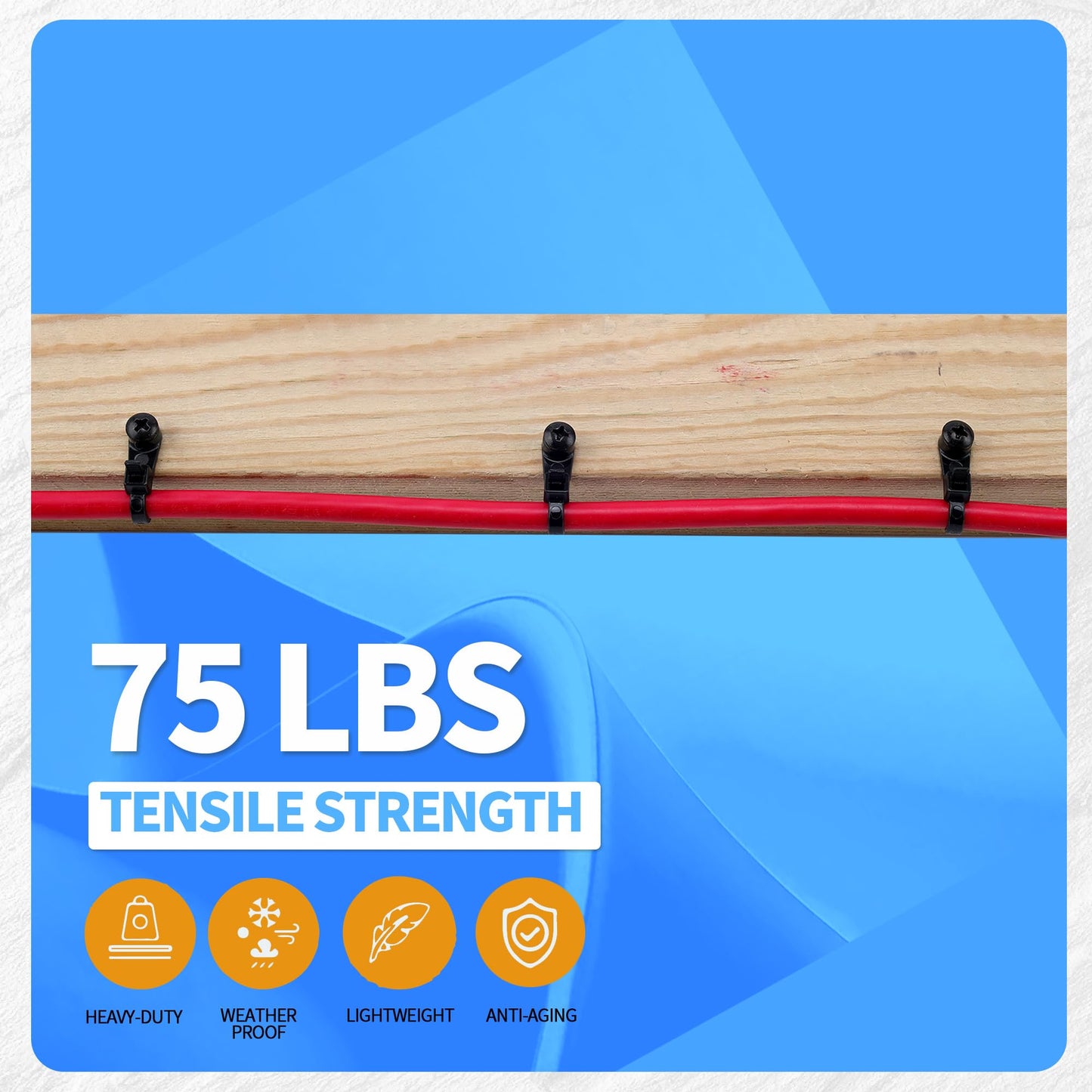 VIGOTIES 100 PCS 12" Mountable Cable Zip Ties with 100 Screws - 75lbs Heavy Duty Nylon Zip Ties with Screw Hole for Electrical, HVAC, Workshop, Indoor