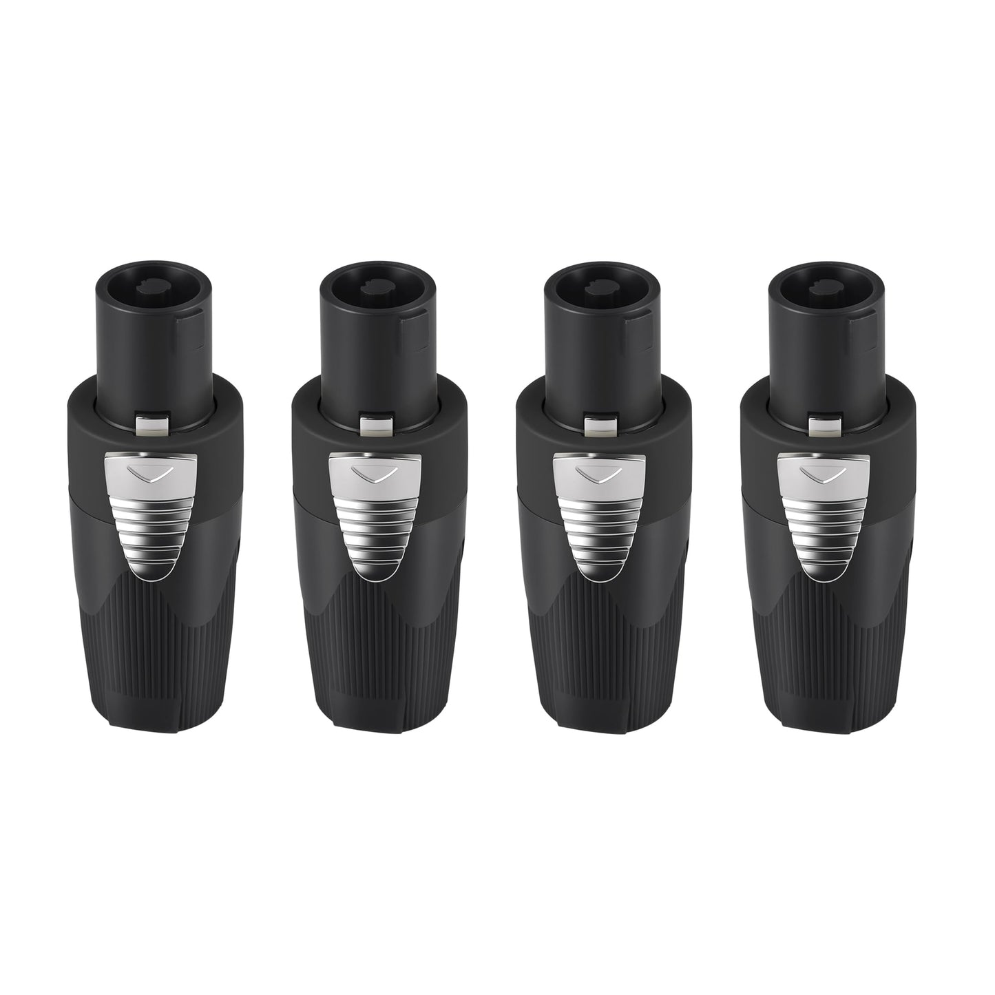 Rannsgeer 4-Pole Speakon Male Connector with Twist Lock - Professional Audio Cable Connector (Black)