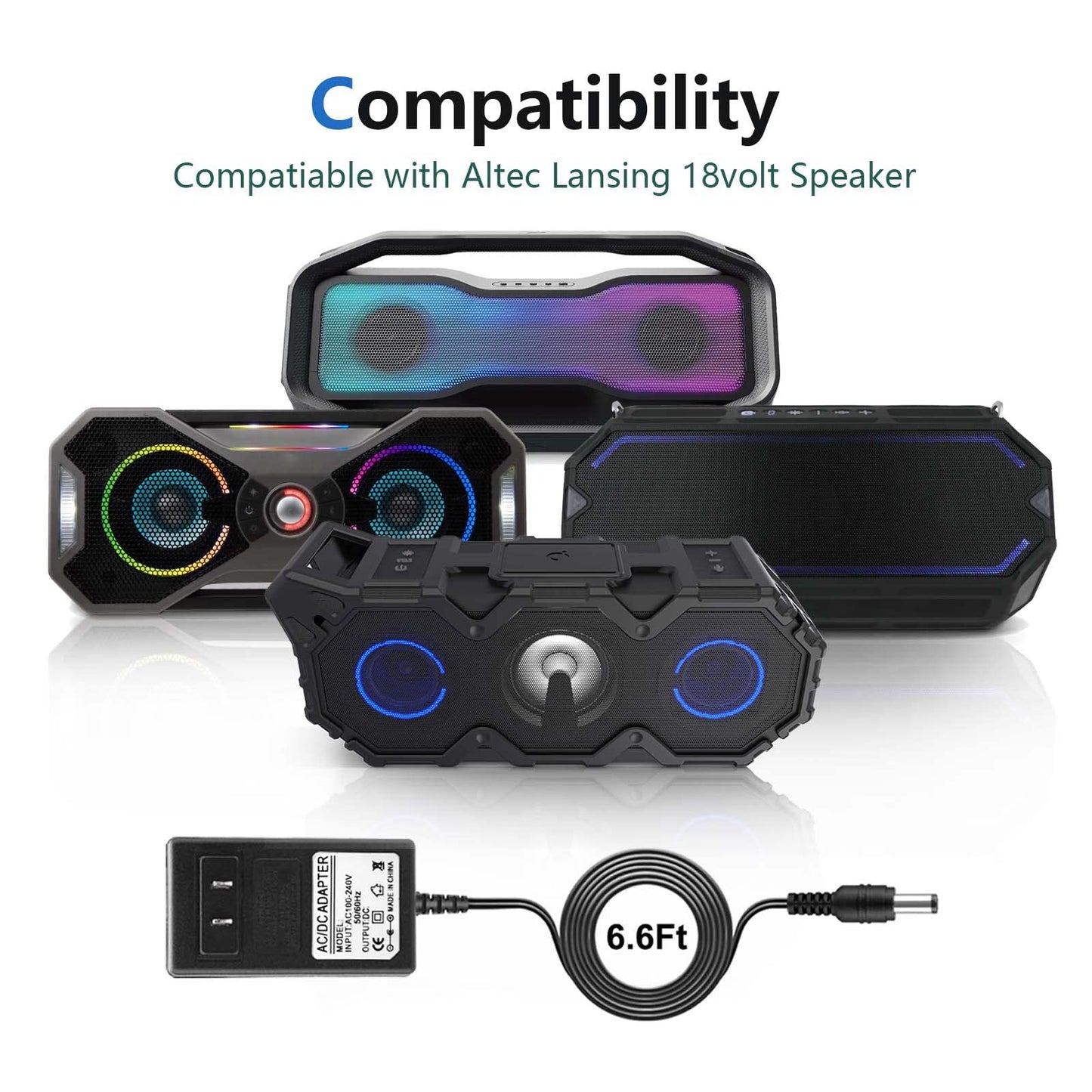 18V AC DC Adapter Charger Compatible for Altec Lansing Mix 2.0 IMW997 STL/BLK, RockBox XL IMW999 STL, Altec Lansing IMW 1500 BLK IMW889 BLKC/RYB/BLK…