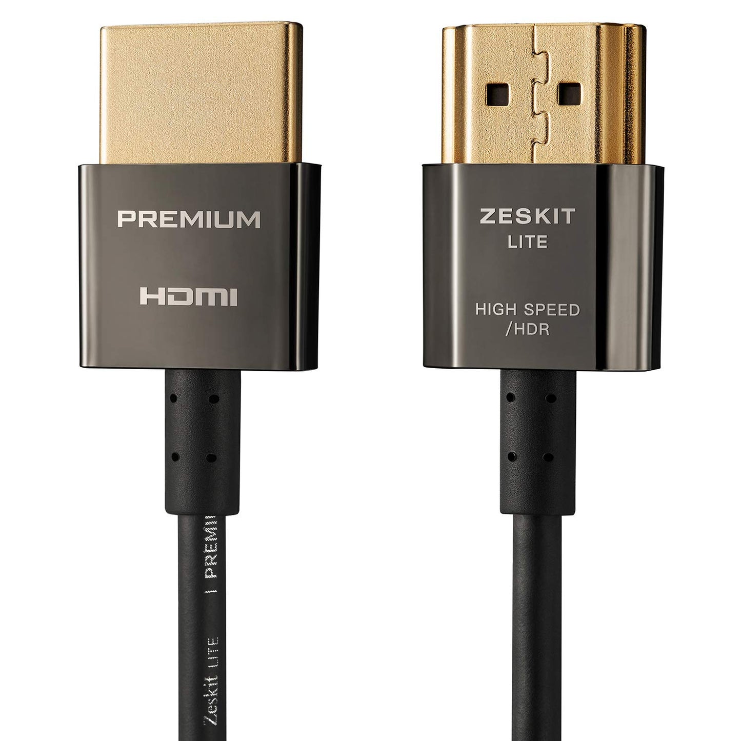 Zeskit Lite 4K Premium HDMI 2.0b High Speed with Ethernet 5ft Ultra Thin, 18Gbps 4K60 ARC HDR HDCP 2.2 2.3 Compatible with Dolby Vision Apple TV 4K