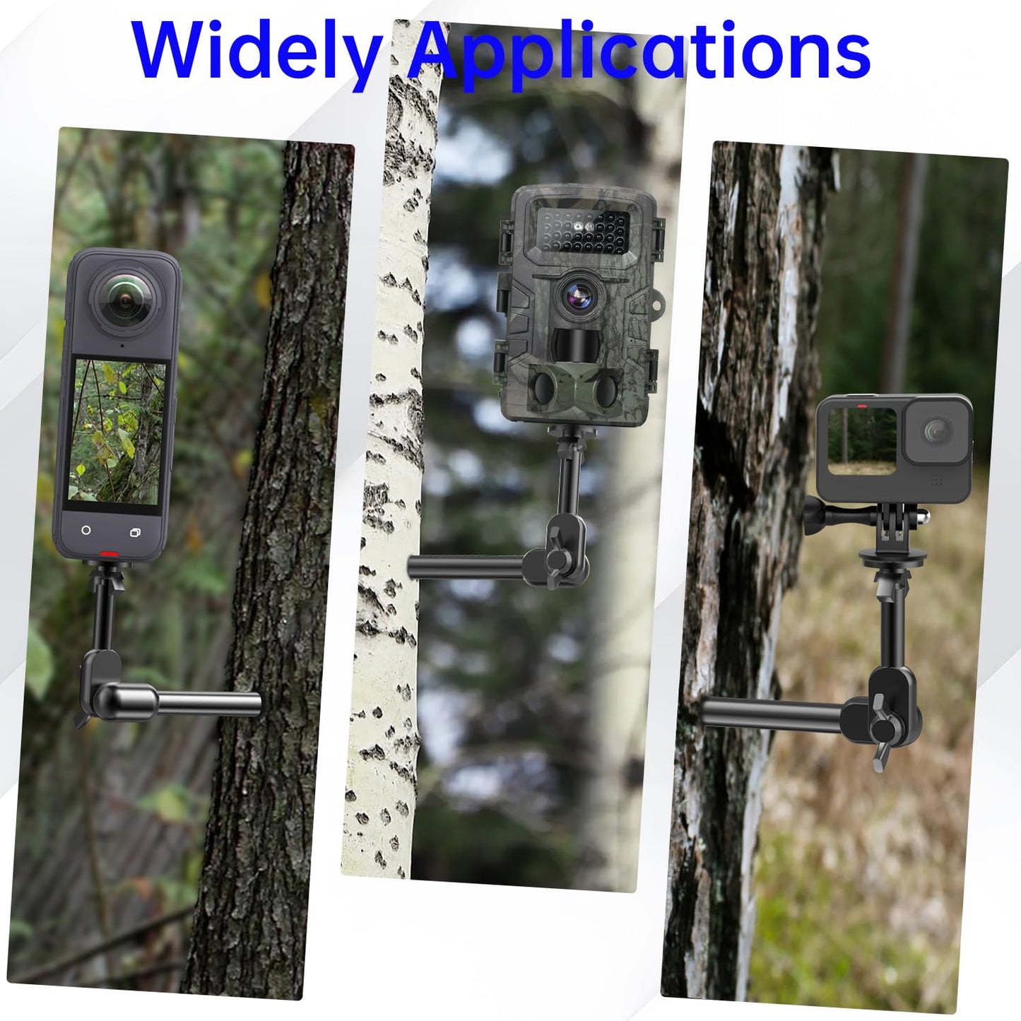 nuobake Trail Cam Mount, Game Cam Mount 2-Pack Tree Stand Holder Screw in with 1/4"-20 Thread, 360° Rotating Bracket, 4.4lbs Capacity Stealth Wildlife