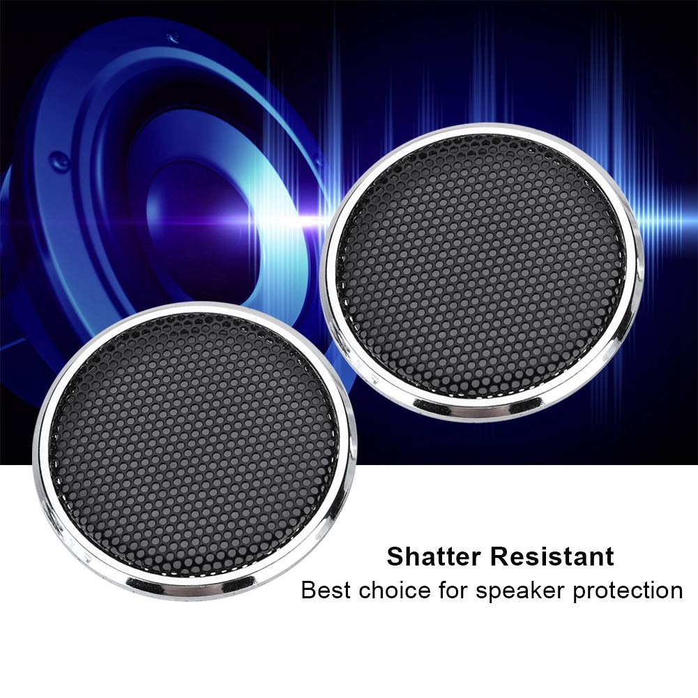 ASHATA Speaker Covers, 2 PCS 1 inch Audio Speakers Decoration Protective Grills Cover Steel mesh Case,Round