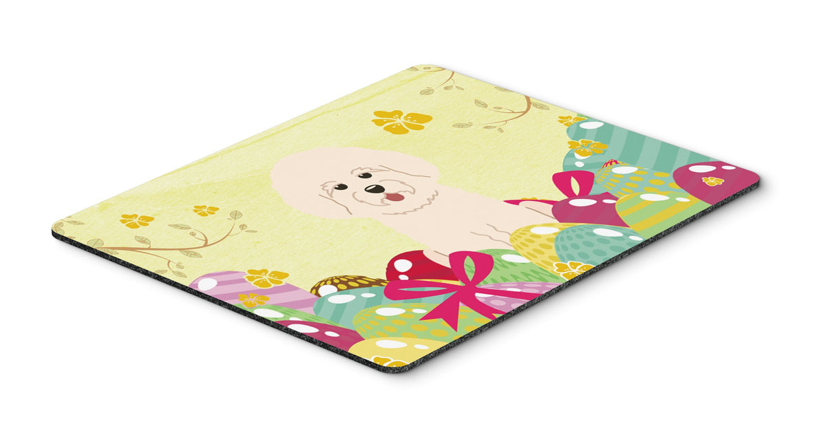 Caroline's Treasures BB6075MP Easter Eggs Bichon Frise Mouse Pad, Hot Pad or Trivet for Home Office Gaming Working Computers Laptop Mouse Mat,Washable