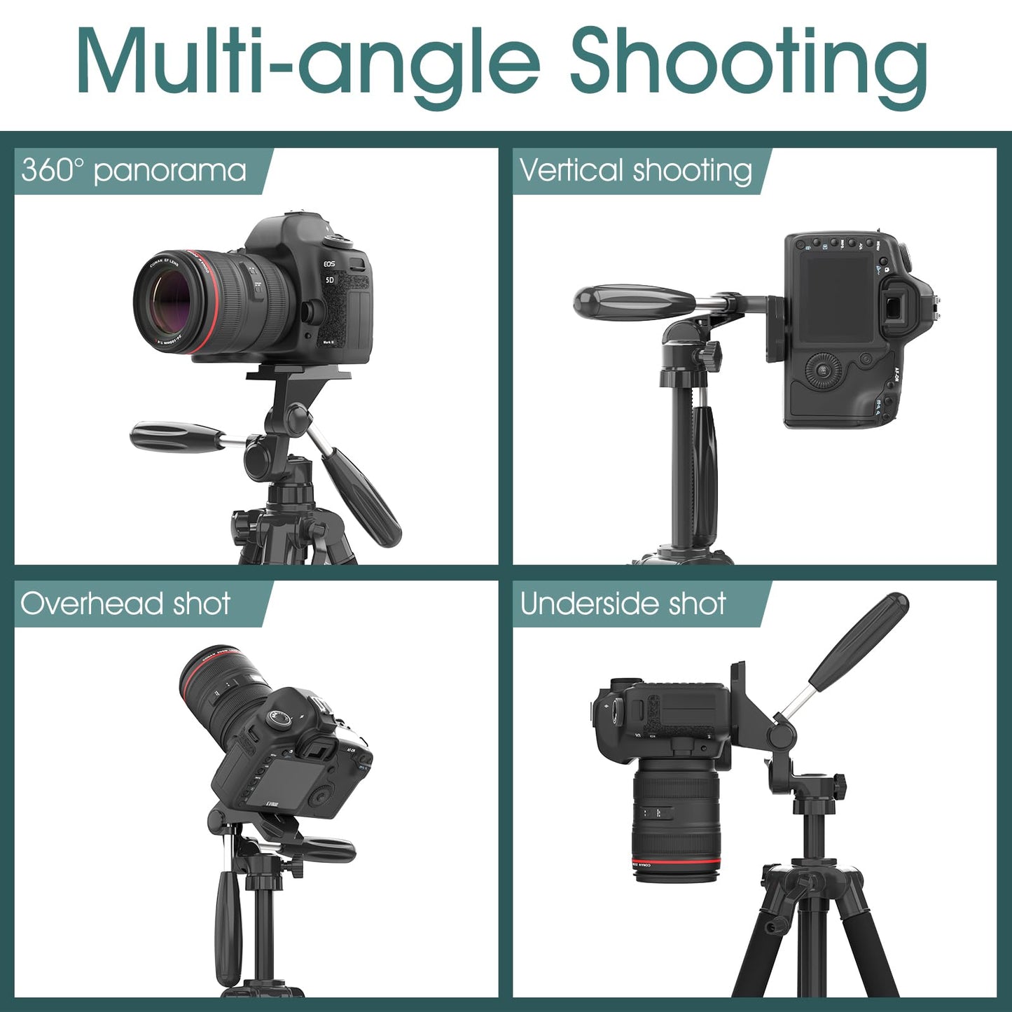 UBeesize 74" Camera Tripod with Phone Holder and Remote, Heavy Duty Tripod Stand with Portable Bag for Phone and Camera, Compatible with DSLR Cameras