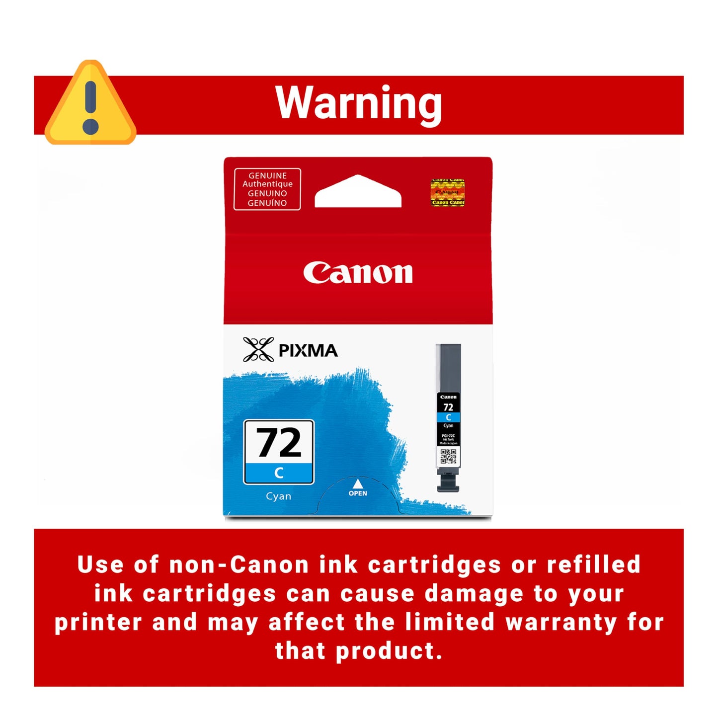 Canon PGI-72 Genuine Cyan Ink Tank, Compatible with PIXMA PRO-10 Printers