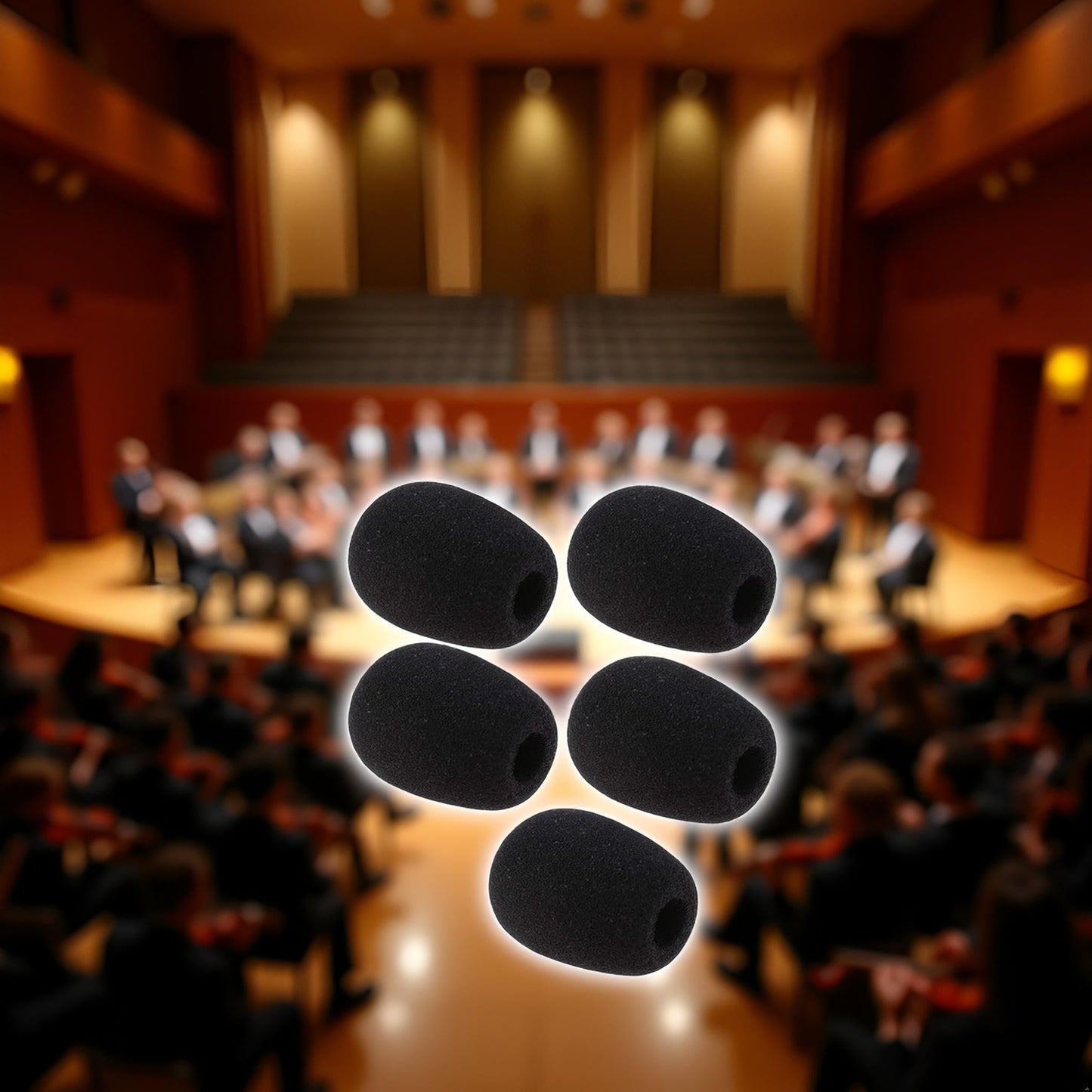 5Pcs Black Replacement Microphone Sponge Wind Shield Windscreen Foam Cover for Microphone Windscreen for Shure CVG18-B/C Gooseneck Condenser