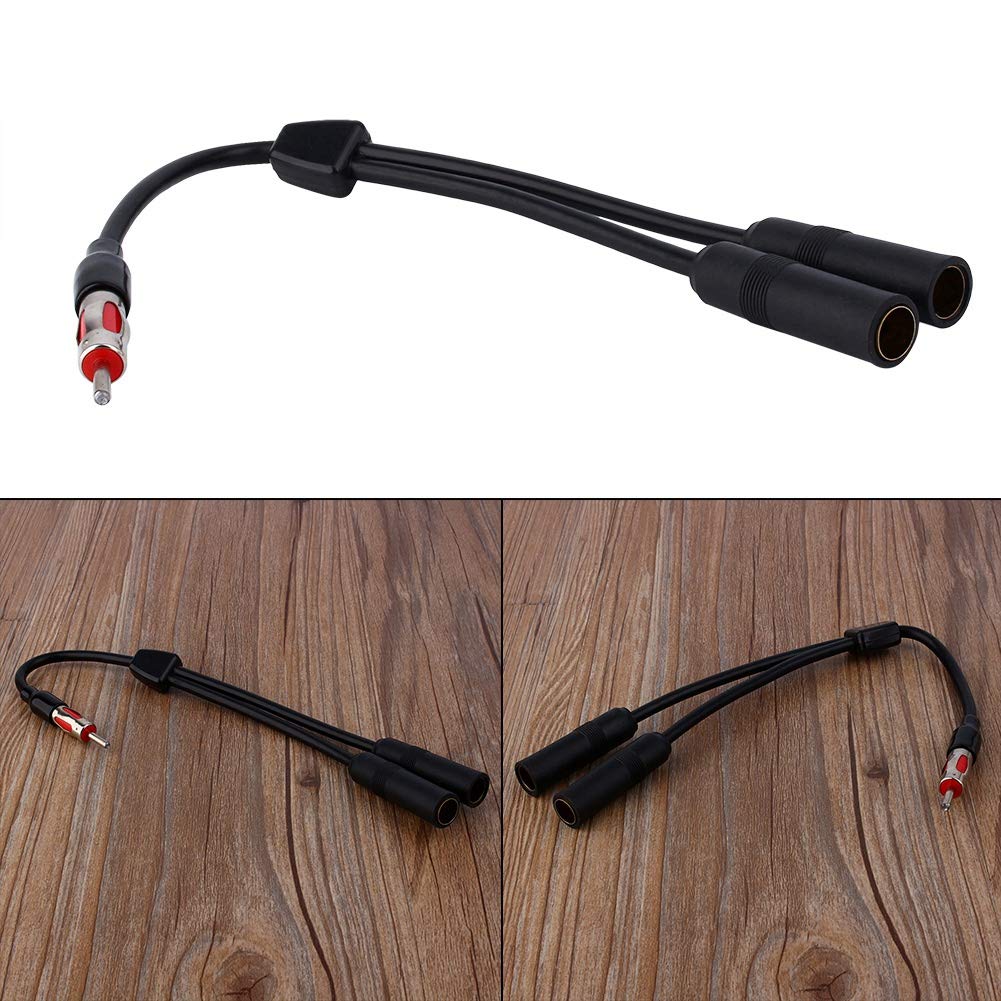 Car AM FM Antenna Splitter Adapter Car Auto Radio Antenna Splitter Stereo Cable 1 Male to 2 Female Y Adaptor Connector for Car Truck Vehicle Radio