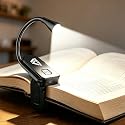 Minsk 80Hrs Long Runtime Clip On Book Light, Eye Caring 3 Color Stepless Dimming Reading Lamp, 360° Flexible Gooseneck Lightweight Reading Light