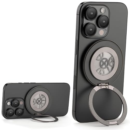 Planetary Gear Fidget Grip for MagSafe, Kinetic Art EDC Gadget, Mechanical Ring Stand with ASMR Clicks, Cool Tech Gift for iPhone 17-12 Series